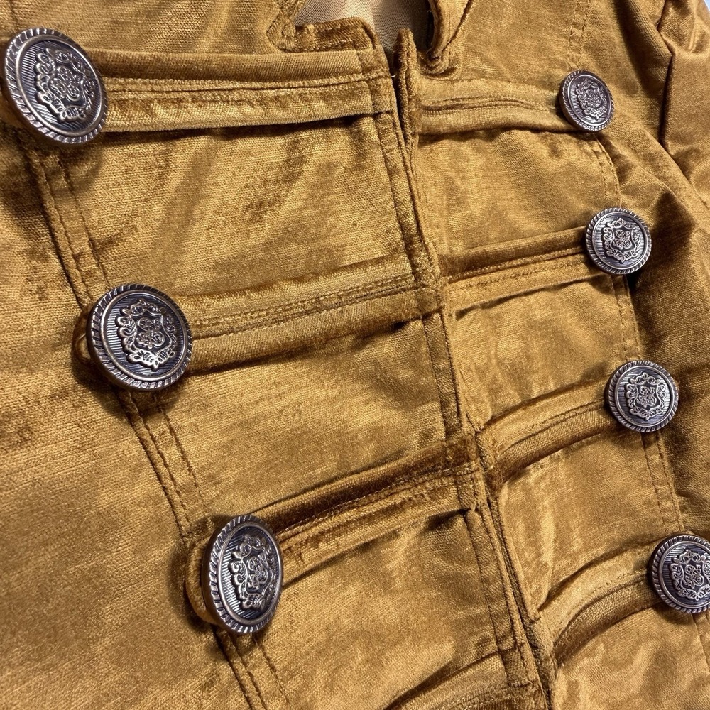 Free People Military Napoleon Jacket Women's XS Gold Boho Festival Steampunk - Picture 12 of 15